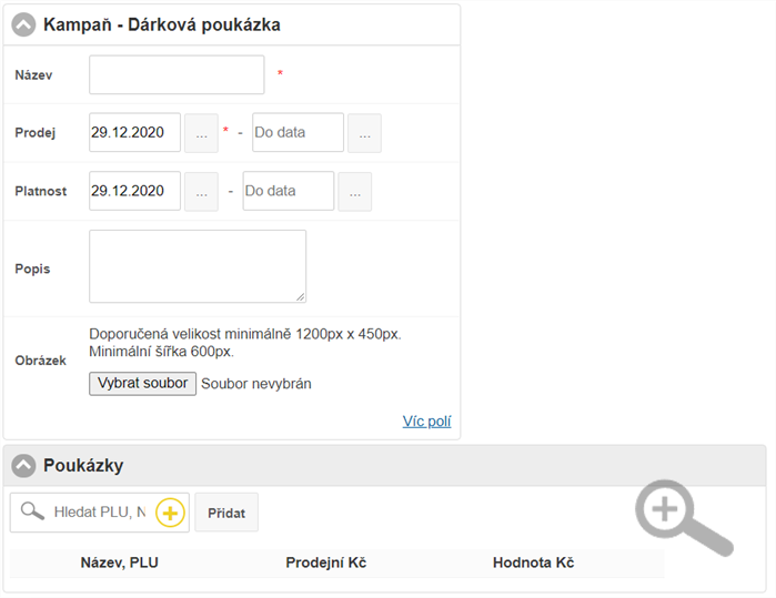 Kampaň - dárková poukázka Kampaň - dárková poukázka