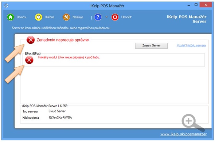 Automatická detekcia zariadenia po spustení aplikácie POS Manažér. Automatická detekcia zariadenia po spustení aplikácie POS Manažér.
