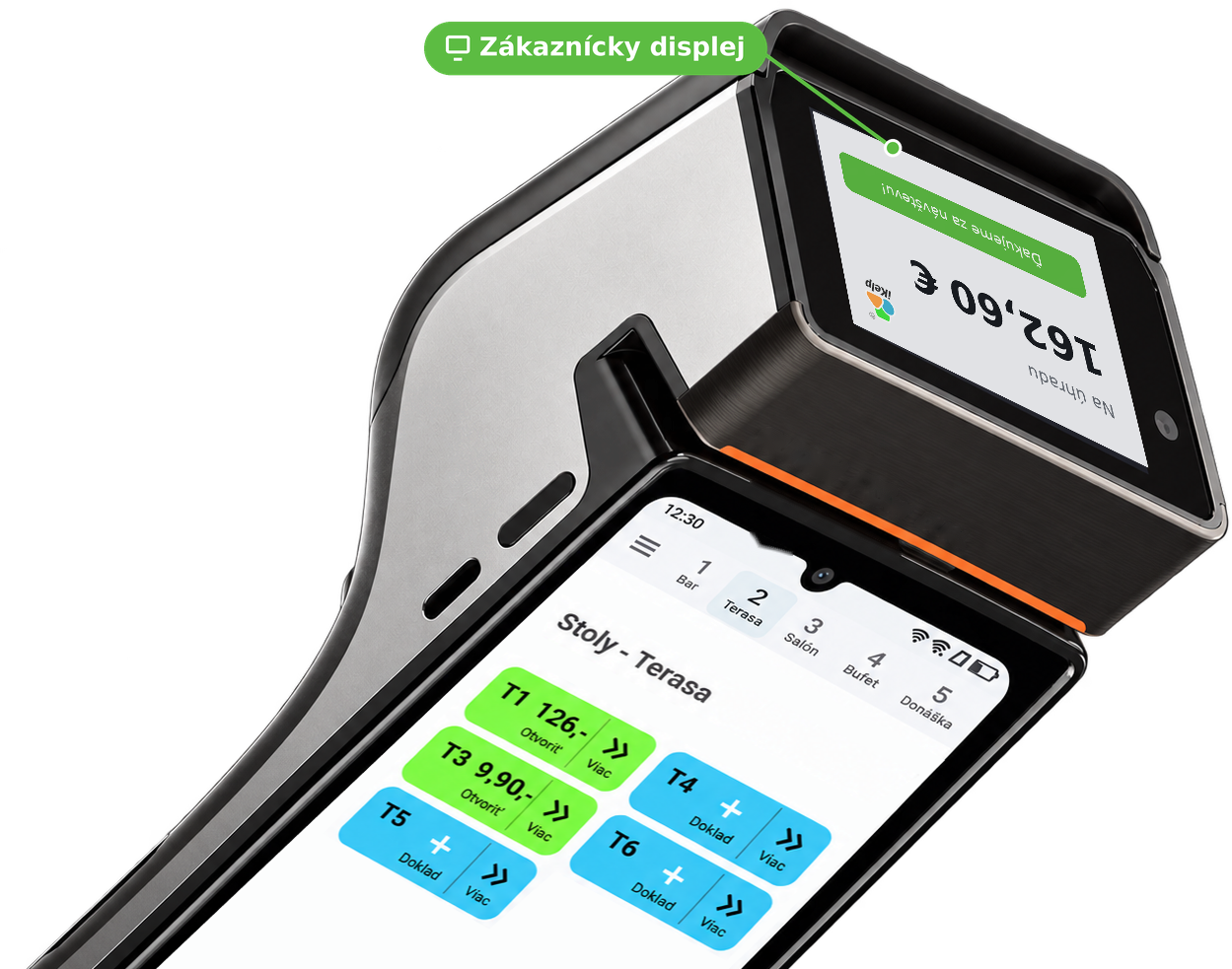 All-in-one P3H DUAL so zákazníckym displejom na hornej strane