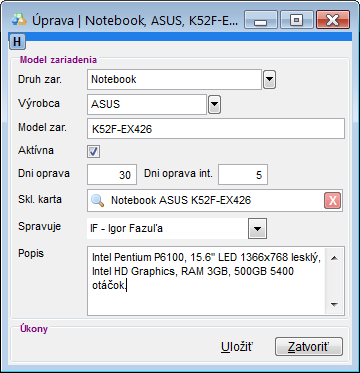 Nový model / úprava modelu úprava modelu