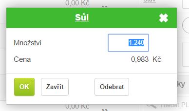 Přidávání položky do výdejky Přidávání položky do výdejky