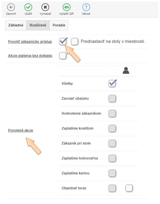 Hodnocen&iacute; obsluhy - nastaven&iacute;