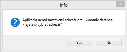 Vyber adresara pre ukladanie databaz Vyber adresara pre ukladanie databaz