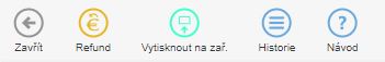 Navigační panel aplikace – Úprava pokladního dokladu Navigační panel aplikace – Úprava pokladního dokladu