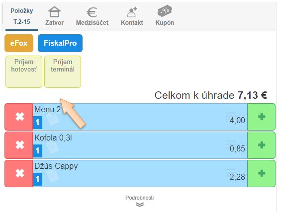 Vytvorenie nového pokladničného dokladu Vytvorenie nového pokladničného dokladu