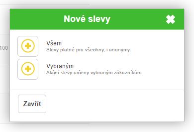Okno pro výběr způsobu přiřazování slev ke kontaktům. Okno pro výběr způsobu přiřazování slev ke kontaktům.