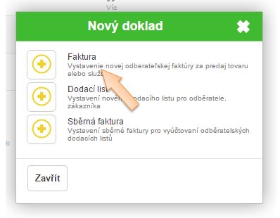 Vytvořeni nové finančního dokladu - Faktura Vytvořeni nové finančního dokladu - Faktura