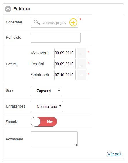 Nová faktura Nová faktura