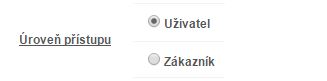 Nastavení úrovňe přístupu do aplikace Nastavení úrovňe přístupu do aplikace
