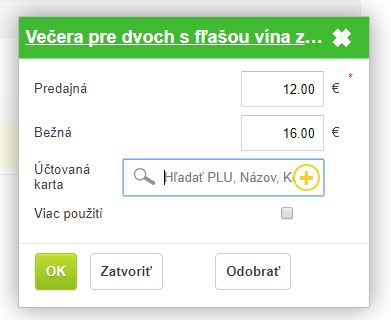 Položka zľavovej objednávky Položka zľavovej objednávky