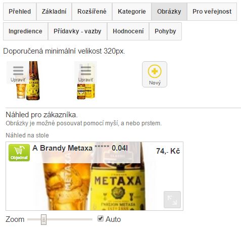 Záložka obrázky na skladové karte Záložka obrázky na skladové karte