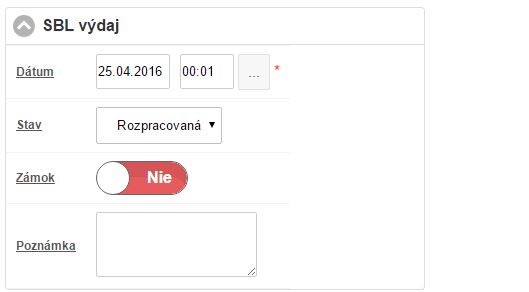 Údaje pre vyplnenie na skladovom výdaji Údaje pre vyplnenie na skladovom výdaji