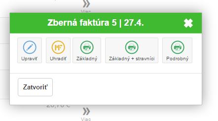 Úprava faktúry v zozname dokladov